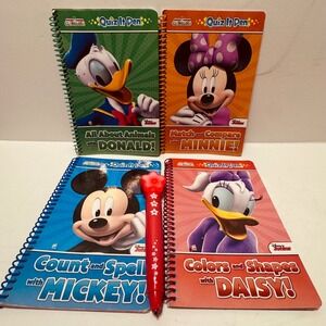 Disney Mickey Mouse Clubhouse Quiz It Pen 4 Book Set Interactive Learning Toy